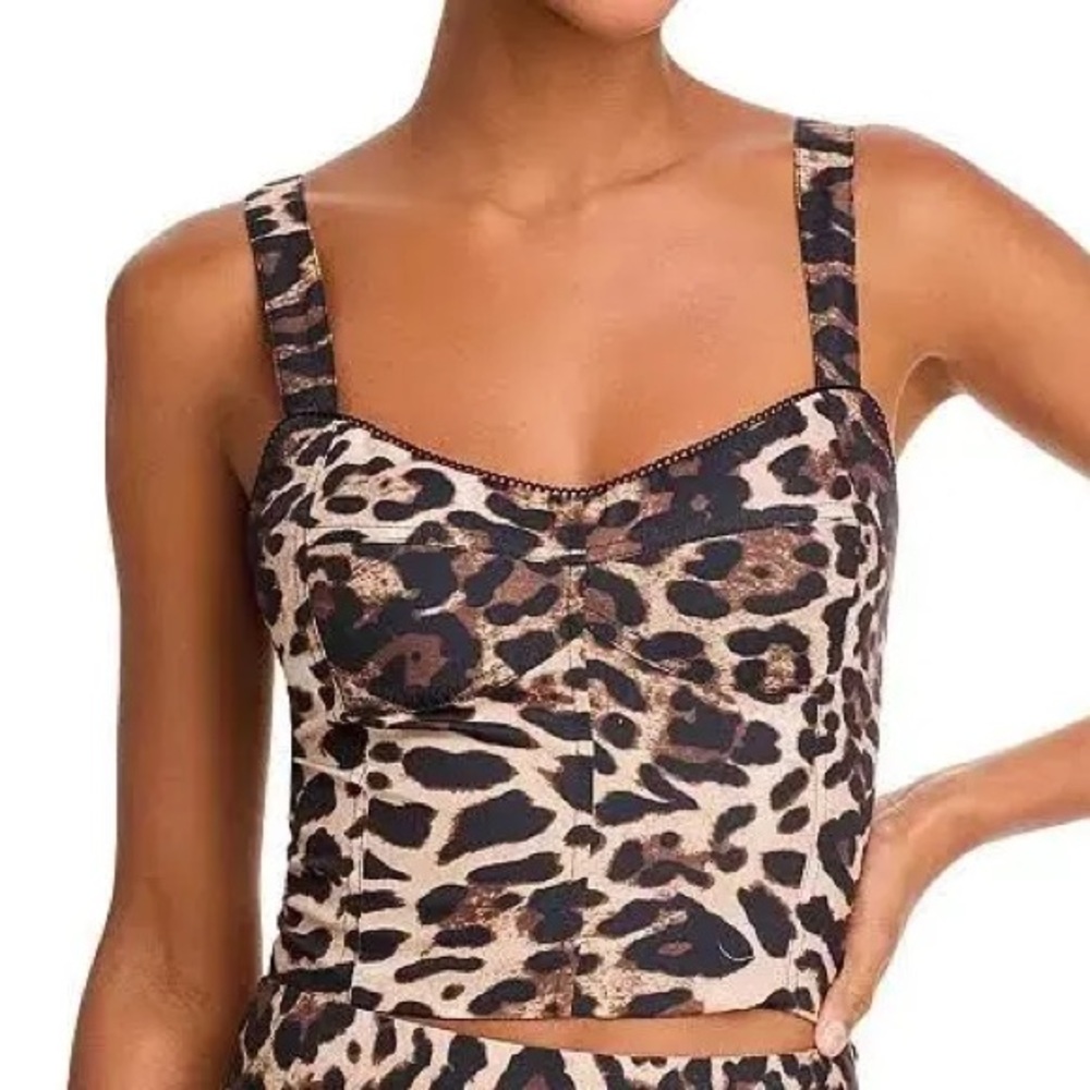 Aqua Black and Brown Patterned Top